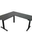 Adjustable Black Wood and Steel L Shape Standing Desk