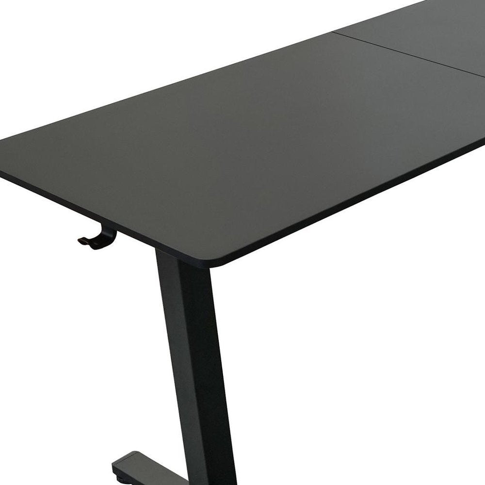 Adjustable Black Wood and Steel L Shape Standing Desk