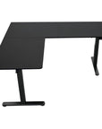 Adjustable Black Wood and Steel L Shape Standing Desk