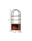 72" Brown Metal And Wood Adjustable Three Tier Etagere Bookcase