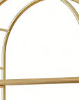 72" White Metal And Wood Adjustable Three Tier Etagere Bookcase