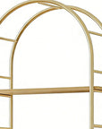 72" White Metal And Wood Adjustable Three Tier Etagere Bookcase