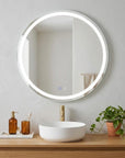 30" Round Lighted Frameless Anti Fog Bathroom Vanity Mirror