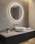 30" Round Lighted Frameless Anti Fog Bathroom Vanity Mirror