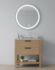 30" Round Lighted Frameless Anti Fog Bathroom Vanity Mirror