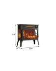 23" Black Steel Electric Fireplace With Mantle