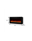 36" Black Metal Electric Fireplace