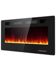 42" Black Metal Electric Fireplace