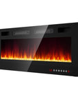 50" Black Metal Electric Fireplace