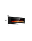 72" Black Metal Electric Fireplace