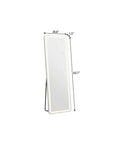 64" Silver Lighted Wall Mounted And Freestanding Framed Full Length Mirror