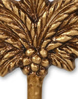 4" Antiqued Gold Cast Iron Palm Tree Wall Hook