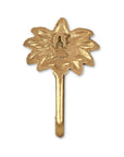 4" Antiqued Gold Cast Iron Palm Tree Wall Hook