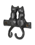 Two Hook 5" Black Cast Iron Cats Wall Hook