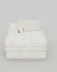 67" White Corduroy Left Hand Facing Chaise Lounge Chair