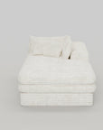 67" White Corduroy Left Hand Facing Chaise Lounge Chair