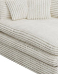 67" White Corduroy Left Hand Facing Chaise Lounge Chair