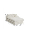67" White Corduroy Left Hand Facing Chaise Lounge Chair