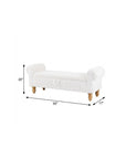 55" White and Brown Corduroy and Solid Wood Upholstered Storage Bench With Flip Top