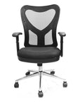 Black And Silver Adjustable Height Swivel Rolling Office Chair