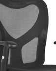 Black And Silver Adjustable Height Swivel Rolling Office Chair