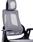 Gray And Black Adjustable Height Swivel Rolling Executive Office Chair