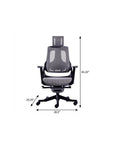 Gray And Black Adjustable Height Swivel Rolling Executive Office Chair