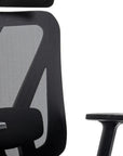 Black And Silver Adjustable Height Swivel Rolling Office Chair