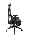 Black Adjustable Height Swivel Rolling Office Chair With Footrest