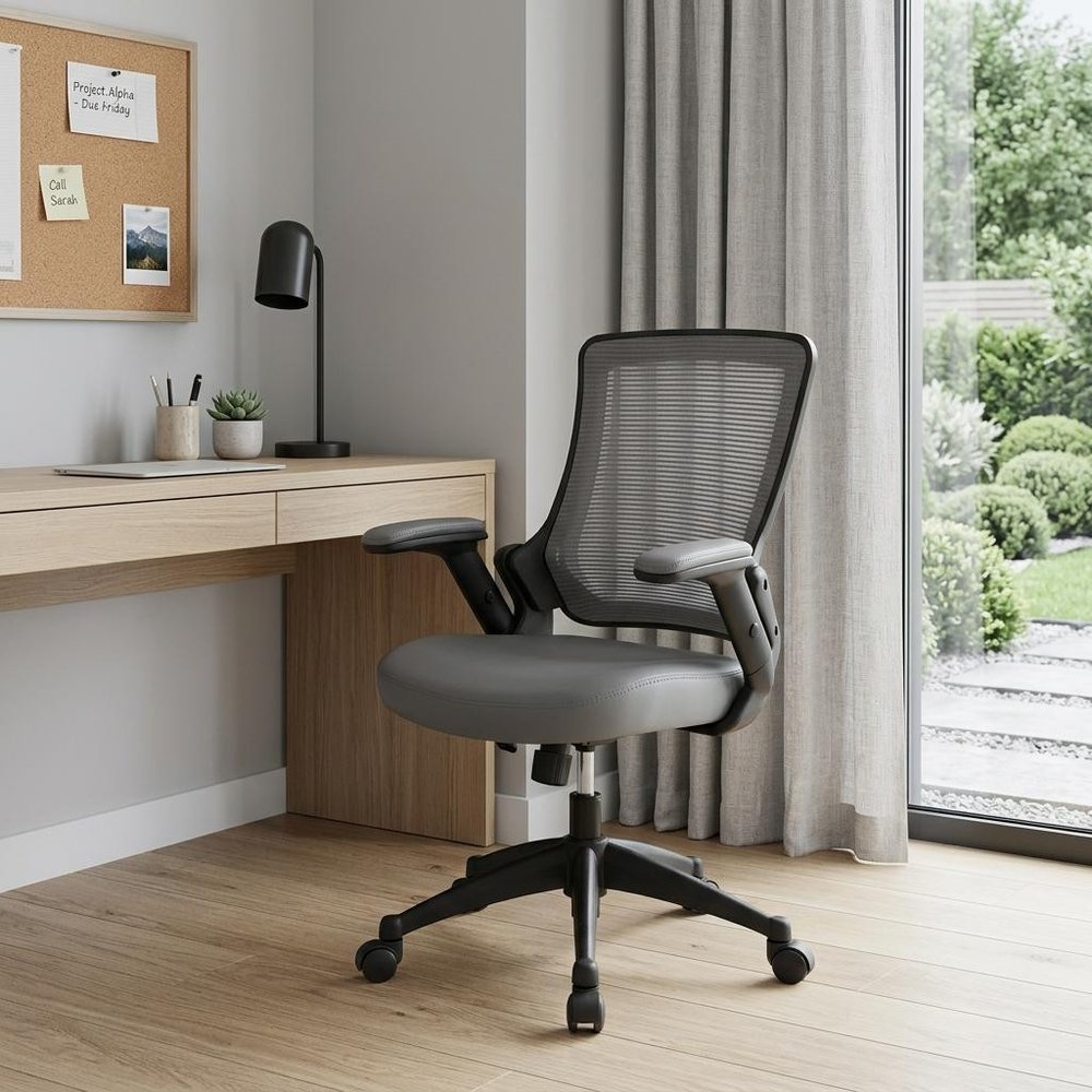 Brown Adjustable Height Swivel Rolling Office Chair