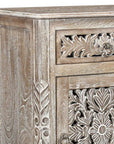 Five Piec Gray Solid Wood Bedroom Set With Mirror