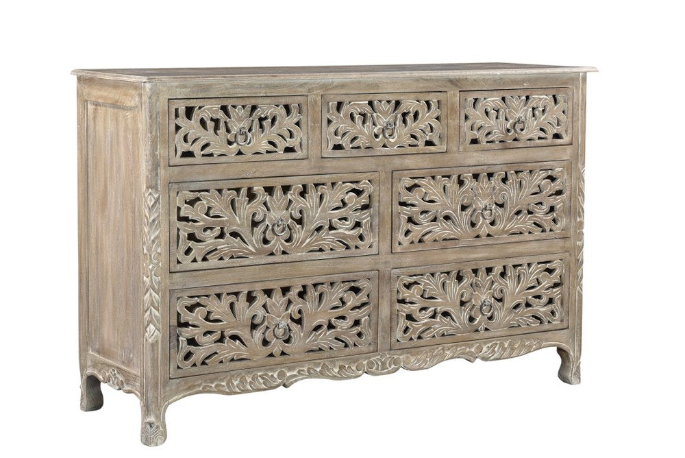 Five Piec Gray Solid Wood Bedroom Set With Mirror