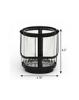 5" Clear And Black Glass And Metal Tabletop Lantern Candle Holder