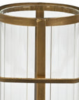 9" Gold Glass Tabletop Lantern Candle Holder
