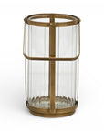9" Gold Glass Tabletop Lantern Candle Holder