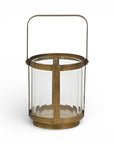 5" Gold Glass Tabletop Lantern Candle Holder