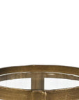 5" Gold Glass Tabletop Lantern Candle Holder