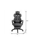 Gray Adjustable Height Swivel Rolling Racecar Executive Office Chair