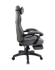 Gray Adjustable Height Swivel Rolling Racecar Executive Office Chair