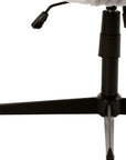 Ivory And Black Adjustable Height Faux Fur Swivel Rolling Gaming Chair