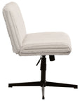 Ivory And Black Adjustable Height Faux Fur Swivel Rolling Gaming Chair