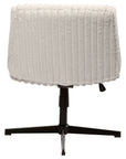 Ivory And Black Adjustable Height Faux Fur Swivel Rolling Gaming Chair