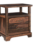 Five Piec Dark Brown Solid Wood Bedroom Set With Mirror