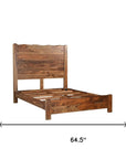 Five Piec Brown Solid Wood Bedroom Set With Mirror