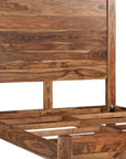 Five Piec Brown Solid Wood Bedroom Set With Mirror