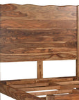 Five Piec Brown Solid Wood Bedroom Set With Mirror