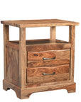 Five Piec Brown Solid Wood Bedroom Set With Mirror