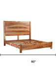 Five Piec Brown Solid Wood Bedroom Set With Mirror
