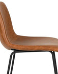 Set of Two 29" Brown And Black Faux Leather And Aluminum Bar Height Bar Chairs