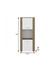 53" Beige Wood One Tier Bookcase with One Door